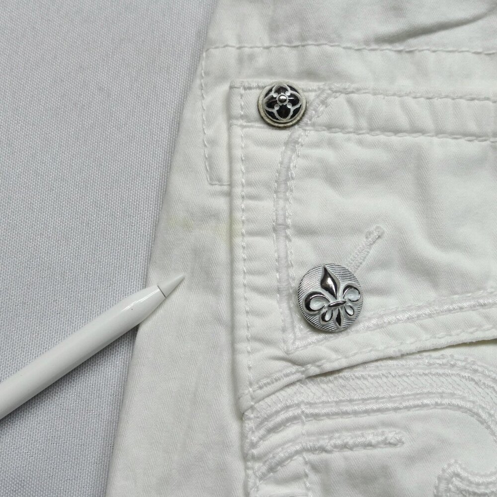 Rock Revival Shorts Men's Cargo White Orange Shorts Size 34 - Picture 10 of 15